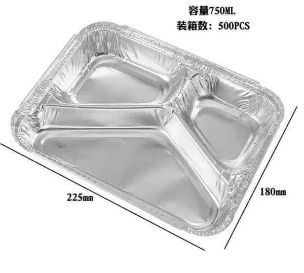 aluminum 3 compartiment 100 pièce